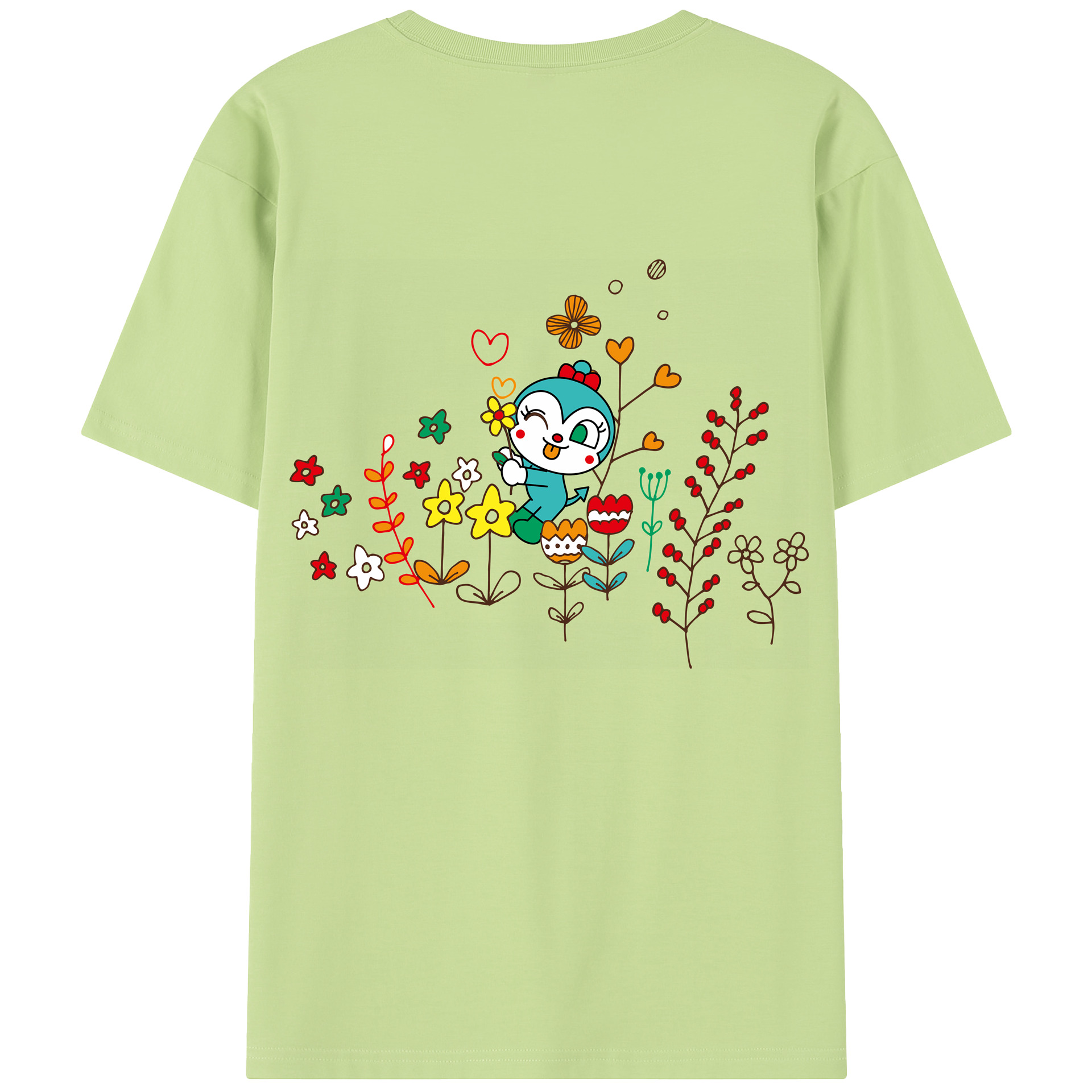 （画像用） アンパンマン Anpanman 綿100％半袖Tシャツ（背面プリント）
